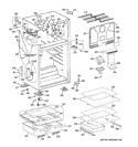 CABINET Diagram and Parts List for GTH18GCDERWW  General Electric Refrigerator