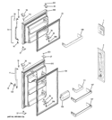 DOORS Diagram and Parts List for GTH18EBEKRWW  General Electric Refrigerator