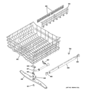 UPPER RACK ASSEMBLY Diagram and Parts List for GLD5706V00BB  General Electric Dishwasher