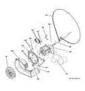 BLOWER & MOTOR Diagram and Parts List for GTUN275EM0WW  General Electric Washer Dryer Combo