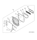 DOOR Diagram and Parts List for GTUN275EM0WW  General Electric Washer Dryer Combo