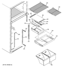 FRESH FOOD SHELVES Diagram and Parts List for GTH18ECEKRWW  General Electric Refrigerator
