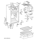 CABINET Diagram and Parts List for GTH18CBDERBB  General Electric Refrigerator