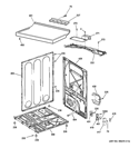 CABINET & TOP PANEL Diagram and Parts List for GTDP490ED2WS  General Electric Dryer