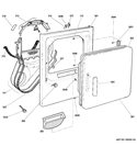 FRONT PANEL & DOOR Diagram and Parts List for GHDN520ED2WS  General Electric Dryer