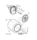 DRUM Diagram and Parts List for DDC4400T5WH  General Electric Dryer