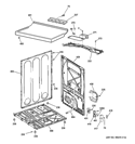 CABINET Diagram and Parts List for GLDP280ED2WS  General Electric Dryer