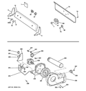 BACKSPLASH, BLOWER & DRIVE ASSEMBLY Diagram and Parts List for HTDX100EM4WW  Hotpoint Dryer