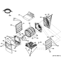 CABINET Diagram and Parts List for GTDL740GD0WW  General Electric Dryer