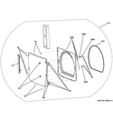 DOOR ASSEMBLY Diagram and Parts List for GTDP740GD0WW  General Electric Dryer