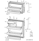 DOORS Diagram and Parts List for GTZ18GBEDRSS  General Electric Refrigerator