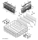 LOWER RACK ASSEMBLY Diagram and Parts List for GDT530PGD0WW  General Electric Dishwasher
