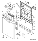 ESCUTCHEON & DOOR ASSEMBLY Diagram and Parts List for GDF520PGD1CC  General Electric Dishwasher