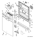 ESCUTCHEON & DOOR ASSEMBLY Diagram and Parts List for GDF540HGD0CC  General Electric Dishwasher