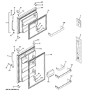 DOORS Diagram and Parts List for GTH18DBDKRWW  General Electric Refrigerator