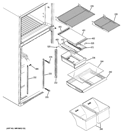 FRESH FOOD SHELVES Diagram and Parts List for GTH18DBDKRWW  General Electric Refrigerator