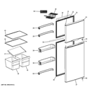 DOORS Diagram and Parts List for GTR12SBEBSS  General Electric Refrigerator