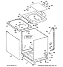 CABINET, COVER & FRONT PANEL Diagram and Parts List for GHWN4250D1WW  General Electric Washer