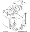 CABINET, COVER & FRONT PANEL Diagram and Parts List for GLWN5250D1WW  General Electric Washer