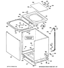 CABINET, COVER & FRONT PANEL Diagram and Parts List for GTAN5250D1WW  General Electric Washer