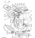 CABINET & TOP PANEL Diagram and Parts List for GFWN1200D0WW  General Electric Washer