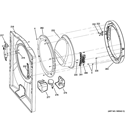 FRONT PANEL & DOOR Diagram and Parts List for GFWN1200D0WW  General Electric Washer