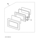 DOOR PARTS Diagram and Parts List for JE740DR2WW  General Electric Microwave