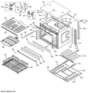 LOWER OVEN Diagram and Parts List for PT9550SF1SS  General Electric Wall Oven