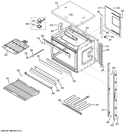 UPPER OVEN Diagram and Parts List for JK3500DF1CC  General Electric Wall Oven