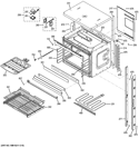 UPPER OVEN Diagram and Parts List for PK7500DF1WW  General Electric Wall Oven
