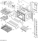 UPPER OVEN Diagram and Parts List for PT7550SF1SS  General Electric Wall Oven