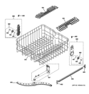UPPER RACK ASSEMBLY Diagram and Parts List for ADT521PGF2WS  General Electric Dishwasher