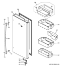 FRESH FOOD DOOR - RH Diagram and Parts List for GNE26GMDCES  General Electric Refrigerator