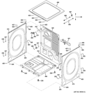 CABINET & TOP PANEL Diagram and Parts List for GFDS260GF0WW  General Electric Dryer
