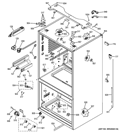 CASE PARTS Diagram and Parts List for GFE27GGDAWW  General Electric Refrigerator