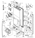 Part Location Diagram of WR55X11201 GE PCB Assembly LCD ICON UI