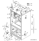 CASE PARTS Diagram and Parts List for PFE27KSDASS  General Electric Refrigerator