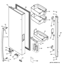 FRESH FOOD DOOR - LH Diagram and Parts List for PWE23KGDABB  General Electric Refrigerator