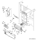 FRESH FOOD SECTION Diagram and Parts List for PWE23KGDABB  General Electric Refrigerator
