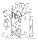 CASE PARTS Diagram and Parts List for PWE23KGDABB  General Electric Refrigerator