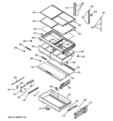 FRESH FOOD SHELVES Diagram and Parts List for PYE23KSDASS  General Electric Refrigerator