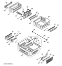 FREEZER SHELVES Diagram and Parts List for PYE23PSDCSS  General Electric Refrigerator