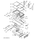FRESH FOOD SHELVES Diagram and Parts List for PYE23PSDCSS  General Electric Refrigerator