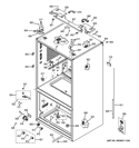CASE PARTS Diagram and Parts List for PYE23PSDCSS  General Electric Refrigerator