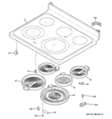 COOKTOP Diagram and Parts List for JB850SF1SS  General Electric Range