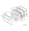 DOOR Diagram and Parts List for JS750DF1BB  General Electric Wall Oven