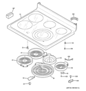 COOKTOP Diagram and Parts List for JB870DF1BB  General Electric Range