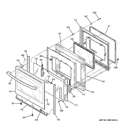 DOOR Diagram and Parts List for JB650EF1ES  General Electric Range