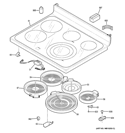 COOKTOP Diagram and Parts List for PB930TF1WW  General Electric Range