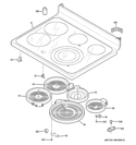 COOKTOP Diagram and Parts List for PCB950SF1SS  General Electric Range